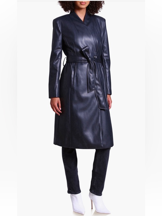Avec Les Filles Jackets & Blazers - NWT AVEC LES FILLES  Carbon Long Line Silhouette Waist Cinched Coat  NWT
